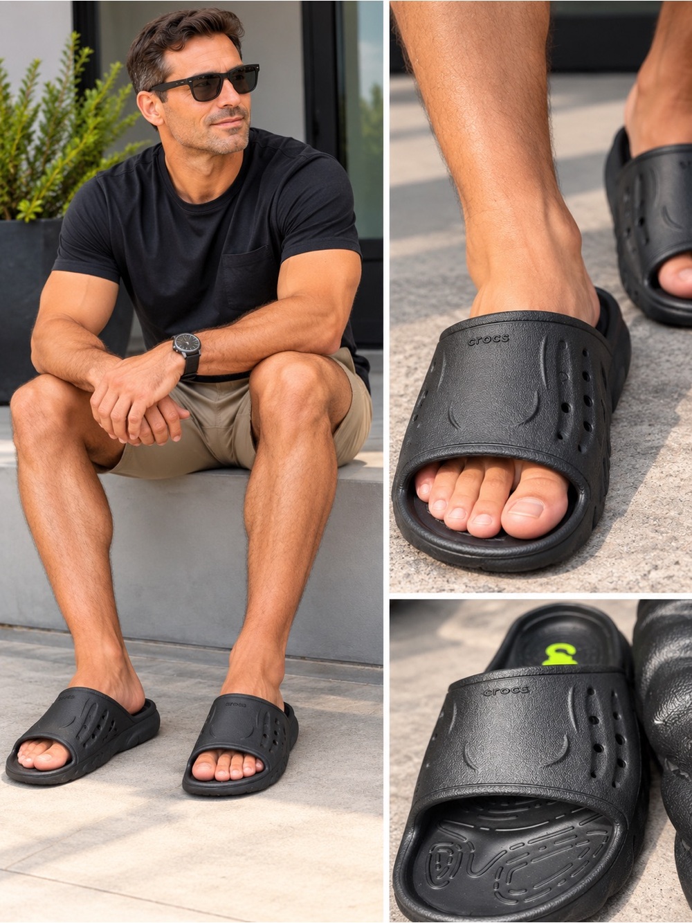 Crocs Men Echo Slide - Black Size 11
